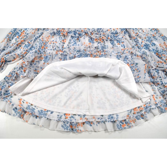 Unbranded Floral‎ Dress Long Sleeves Cottagecore Fairy Womens M Deep V-Neck - Picture 11 of 16